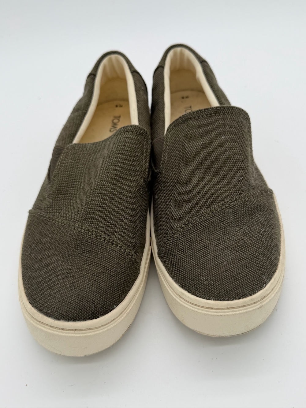 Toms Men's Slip-On Canvas Loafers in Olive Green